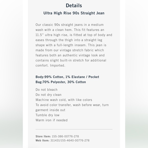 Abercrombie 90’s Straight Ultra High Rise Jeans - Picture 8 of 8